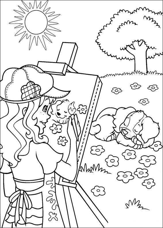 Plansa de colorat cu Holly Hobbie 32 26